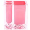 Horizontal Toothpaste Toothbrush Brush Holders Dispensers Pen Container - Pink