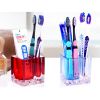 Horizontal Toothpaste Toothbrush Brush Holders Dispensers Pen Container - Pink
