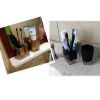 Horizontal Toothpaste Toothbrush Brush Holders Dispensers Pen Container - Black