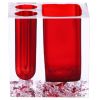 Horizontal Toothpaste Toothbrush Brush Holders Dispensers Pen Container - Red