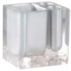 Horizontal Toothpaste Toothbrush Brush Holders Dispensers Pen Container - Silver