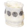 Flower Lace Toothpaste Toothbrush Brush Holders Dispensers Pen Container- Silver