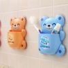[Bear] Lovely Novelty Animal Toothbrush Toothpaste Holder Wall Bathroom Suction for Kids, C