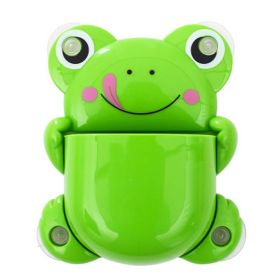 [Frog] Lovely Novelty Animal Toothbrush Toothpaste Holder Wall Bathroom Suction for Kids, D