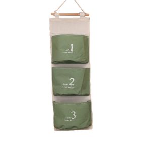 Wall Door Hanging Pocket Storage Bag Jewelry Organizer, Green