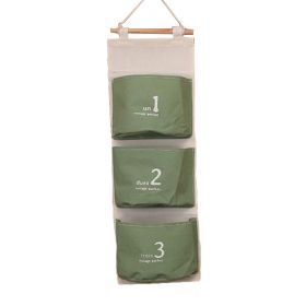 Wall Door Hanging Pocket Storage Bag Jewelry Organizer, Green