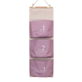 Wall Door Hanging Pocket Storage Bag Jewelry Organizer, Purple
