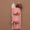 Wall Door Hanging Pocket Storage Bag Jewelry Organizer, Pink