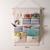 7-Pockets Zakka Wall Door Closet Hanging Storage Magazine Organizer Case, A