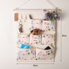 7-Pockets Zakka Wall Door Closet Hanging Storage Magazine Organizer Case, B