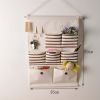 7-Pockets Zakka Wall Door Closet Hanging Storage Magazine Organizer Case, D