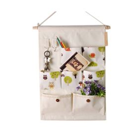 7-Pockets Zakka Wall Door Closet Hanging Storage Magazine Organizer Case, F