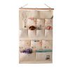 12-Pockets Zakka Wall Door Hanging Storage Bag Case Home Organizer, D