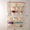 12-Pockets Zakka Wall Door Hanging Storage Bag Case Home Organizer, D