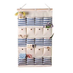 20-Pockets Zakka Wall Door Hanging Storage Bag Case Home Organizer Box