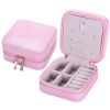 Small Jewelry Box Rings Earrings Necklace Organizer Display Storage Case for Travel, B