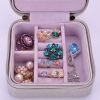 Small Jewelry Box Rings Earrings Necklace Organizer Display Storage Case for Travel, B