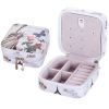 Small Jewelry Box Rings Earrings Necklace Organizer Display Storage Case for Travel, C