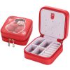 Small Jewelry Box Rings Earrings Necklace Organizer Display Storage Case for Travel, D