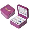 Jewelry Box Rings Earrings Necklace Organizer Display Storage Case with Rhinestone for Travel, B