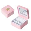 Jewelry Box Rings Earrings Necklace Organizer Display Storage Case with Rhinestone for Travel, C