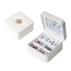 Jewelry Box Rings Earrings Necklace Organizer Display Storage Case with Rhinestone for Travel, D