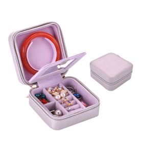 Small Jewelry Box Rings Earrings Necklace Organizer Display Storage Case for Travel, I