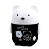 2PCS Creative Cute Mini Trash Can Office/Home Clutter Storage-Black Bear