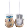 Creative Toilet Brushes Set - Resin Holder and Decontamination Brush-A10