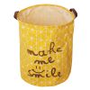 Household Foldable Storage Basket Bag Hamper for Clothing/Toys/Books, Yellow