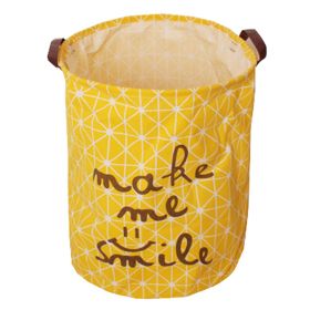 Household Foldable Storage Basket Bag Hamper for Clothing/Toys/Books, Yellow