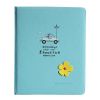 Lovely Flower 200 Pocket Leather Cover Photo Album for 4"x 6" Prints, Sky Blue