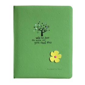 Lovely Flower 200 Pocket Leather Cover Photo Album for 4"x 6" Prints, Green