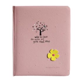 Lovely Flower 200 Pocket Leather Cover Photo Album for 4"x 6" Prints, Pink