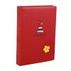Cute Flower 300 Pocket 3 Per Page Leather Cover Photo Album, Red