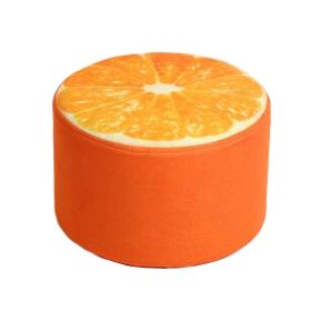 Household Creative Round Stool Sofa Footrest Stools with Detachable Cover, Orange