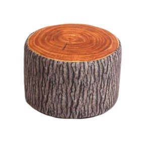 Household Creative Round Stool Sofa Footrest Stools with Detachable Cover, Tree stump