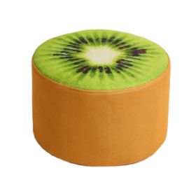Household Creative Round Stool Sofa Footrest Stools with Detachable Cover, kiwifruit
