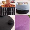 Household Creative Round Stool Sofa Footrest Stools with Detachable Cover, B