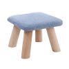 Durable Stool Bench Seat Footstool Fabric Ottoman Detachable Cover, 4 Legs, Light Blue