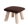 Household Stool Footstool Bench Seat Foot Rest Ottoman Detachable Cover, 4 Legs, Coffee