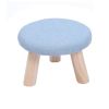 Round Stool Footstool Bench Seat Foot Rest Ottoman Detachable Cover, 3 Legs, Light Blue