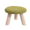 Round Stool Footstool Bench Seat Foot Rest Ottoman Detachable Cover, 3 Legs, Green
