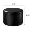 Round Faux Leather Modern Small Stool Shoes Stool  Sofa Pier Ottoman Stool, Black