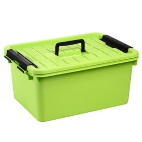 Durable Household Storage Basket Box Organizer Chest with Handle, Green