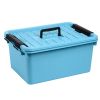 Durable Household Storage Basket Box Organizer Chest with Handle, Blue