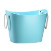 Household Storage Basket Organizer Clothes/Toys Chest with Handle, Blue