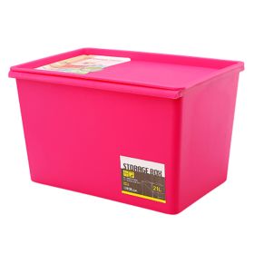 Multifunctional Box Storage Basket Organizer Chest for Home Use, Rose Red