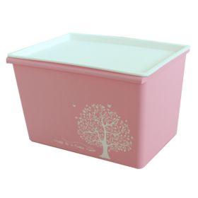 Multifunctional Box Storage Basket Organizer Chest for Home Use, Pink, Tree