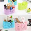 Practical Compartment Stationery Storage Cosmetics Holder Desk Organizer, Pink